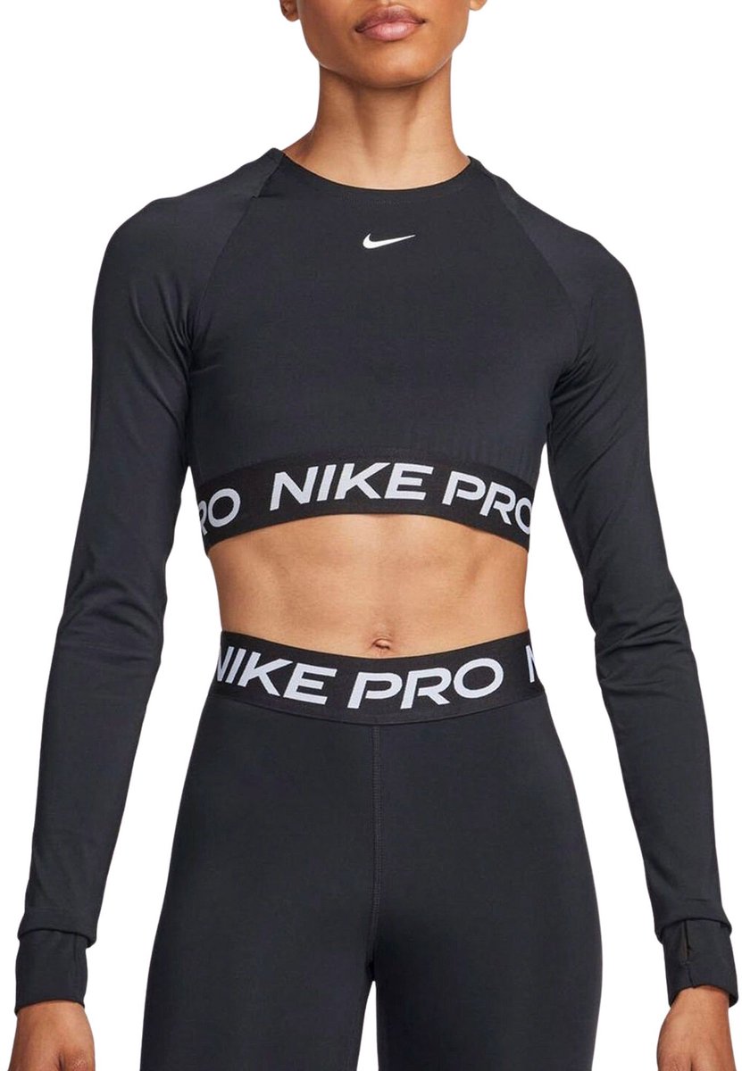 Nike Pro Dri-FIT 365 Cropped LS Shirt Dames Zwart