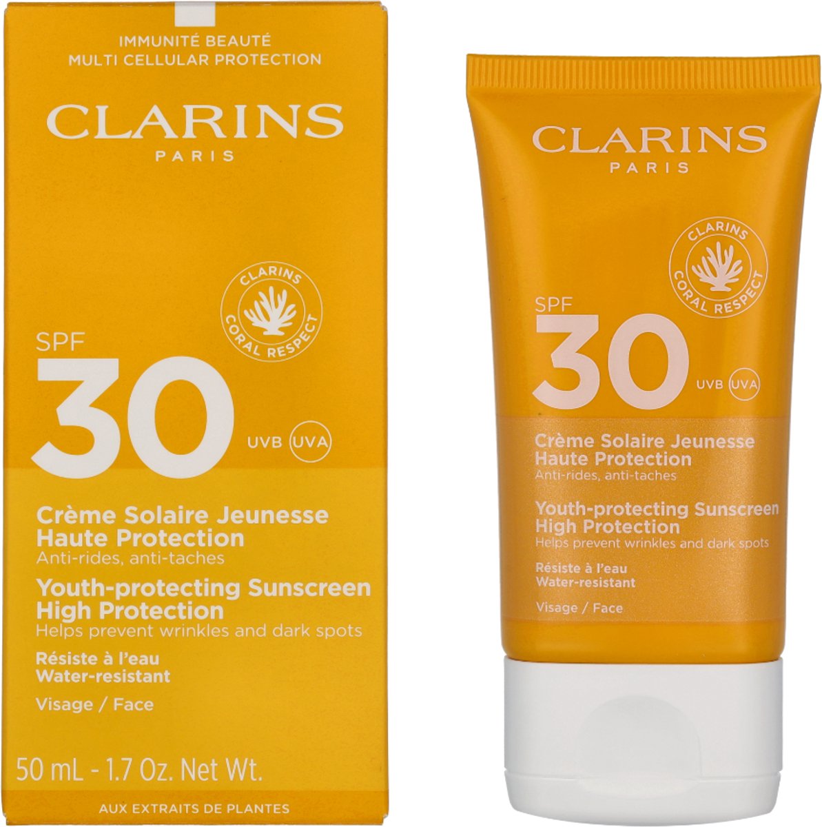 Goedkoopste Clarins Sun Care Youth-protecting Sunscreen High Protection Zonnecrème 50ml 1645