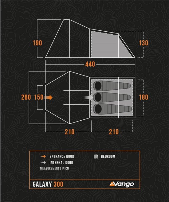 Vango Galaxy 300 Tent - Trekking Tunnel Tent 3-persoons - Groen van Vango — afbeelding 5