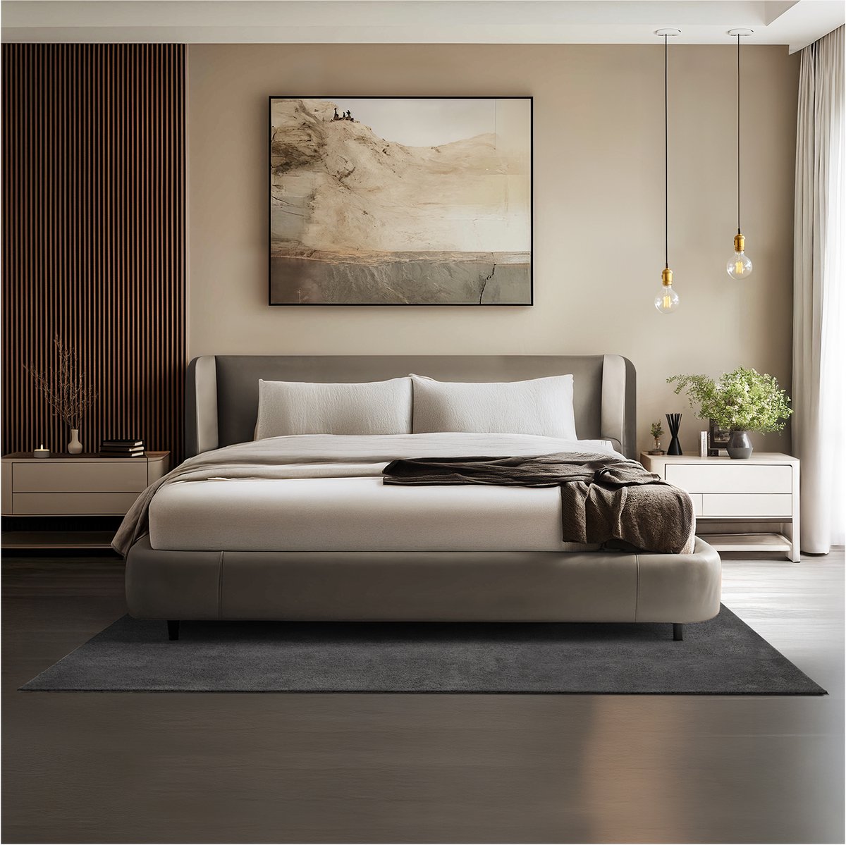 tectake® Kortpolig Vloerkleed - 140 x 200 cm - Antraciet - 1630 g/m² Poolgewicht - Tapijt voor Woonkamer, Slaapkamer, Eetkamer - Onderhoudsvriendelijk en Wasbaar - Antislip Ondertapijt - Allergievriendelijk - Diverse maten en kleuren