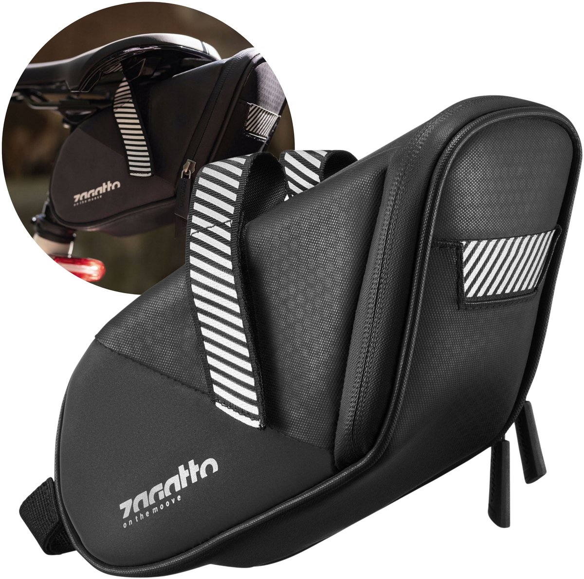 Fietszadel Tas - Onderzadeltas Fietstas - Fietsen Benodigdheden Opbergen - Waterproof Materiaal - 14x8.5x10cm - Zwart