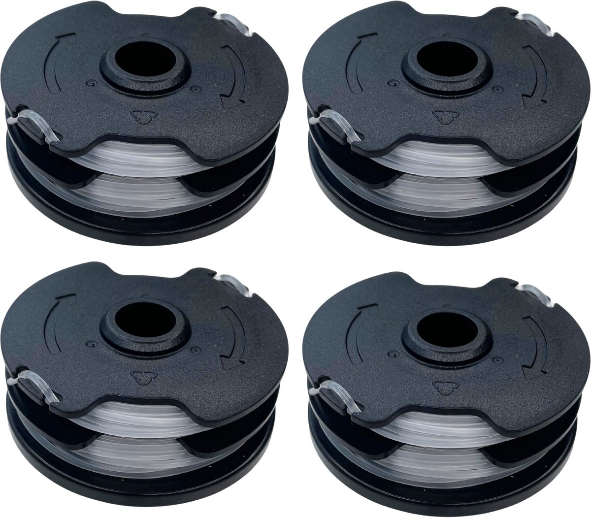 Spoel van draadtrimmer vervangingsdraad TLP-01 geschikt voor Parkside Lidl bosmaaier PRTA 20-Li A1 B2 C3 PRT 550 A1 A3 Ø 1,65 mm lengte 2x4 m - Set van 4 spoelen