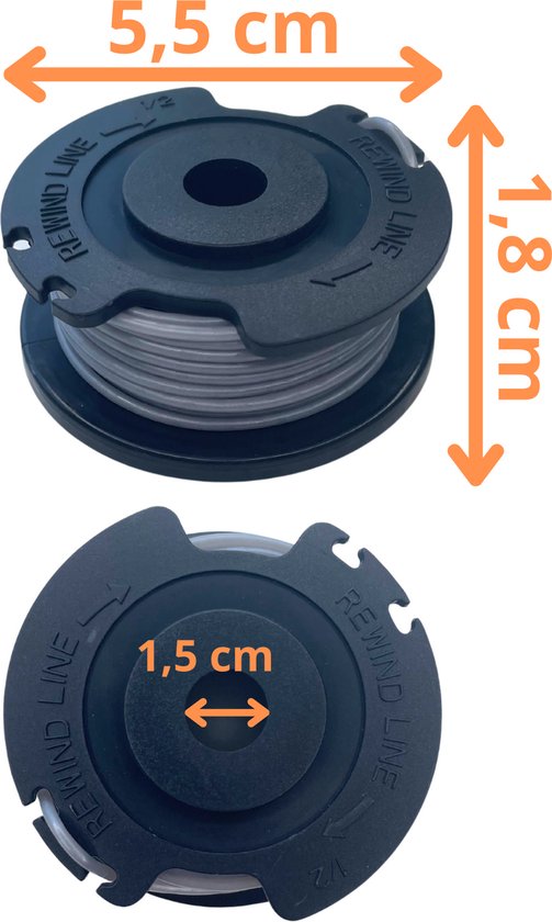 Spoel van draadtrimmer vervangingsdraad F016800569 geschikt voor Bosch EasyGrassCut bosmaaier 18 18-26 18-230 18-260 23 26 Ø 1,65 mm lengte 5 m - Set van 6 spoelen van Bosch — afbeelding 3