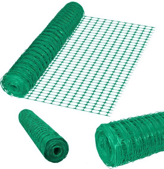 HENGMEI 2 x 50 m afscherming, bouwhek, begrenzingshek, boerderijhekken, 100 cm hoog, beschermingsnet van kunststof, kan worden gesneden, mobiele omheining, kippenhek, gevogelteomheining voor