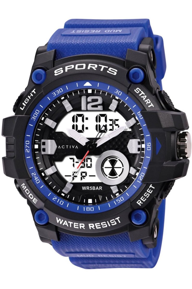Activa x Invicta Digital ACW497-004 Heren Horloge - Waterdicht - Digitaal - Quartz Uurwerk - Plastic met zwarte Wijzerplaat - 54mm