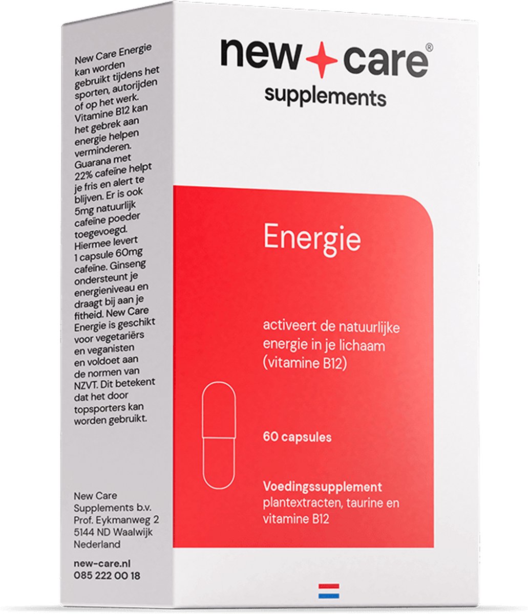 Goedkoopste New Care Energie met cafeïne - 60 capsules - NZVT - vegan