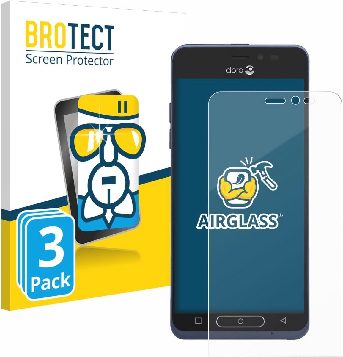 Glas Screen Protector voor Doro 8035 - 3 Stuks, 9H Hardheid, Krasbestendig, Anti-Vingerafdruk