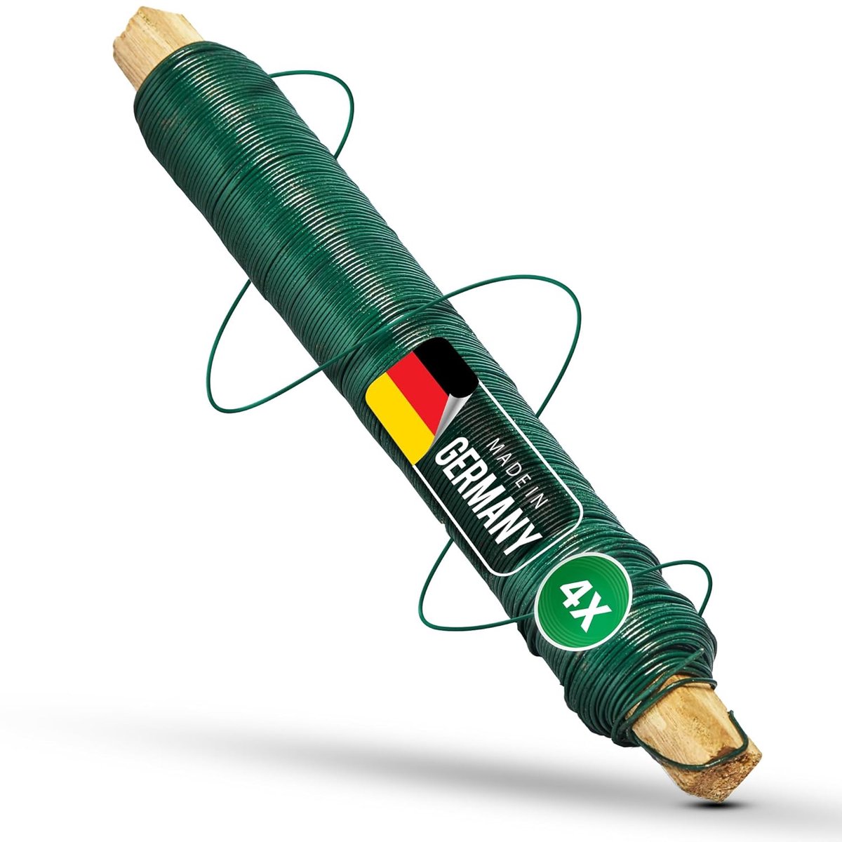 4x wikkeldraad I groen I 0,65 mm I draad I knutseldraad metaaldraad bloemendraad binddraad buigdraad plantendraad roestvrij staal decoratief lint decoratief draad