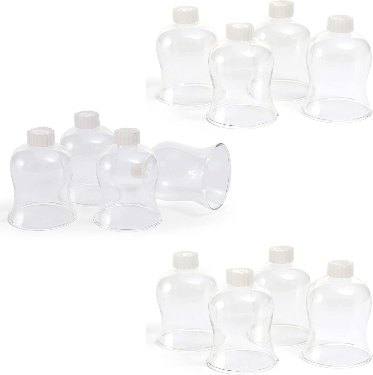 12x waxinelichthouder helder 8 cm glazen opzetstuk voor kandelaar kaarsenhouder glas adventskrans waxinelichthouder stokje kaarsenhouder kaarsenstok 6 cm