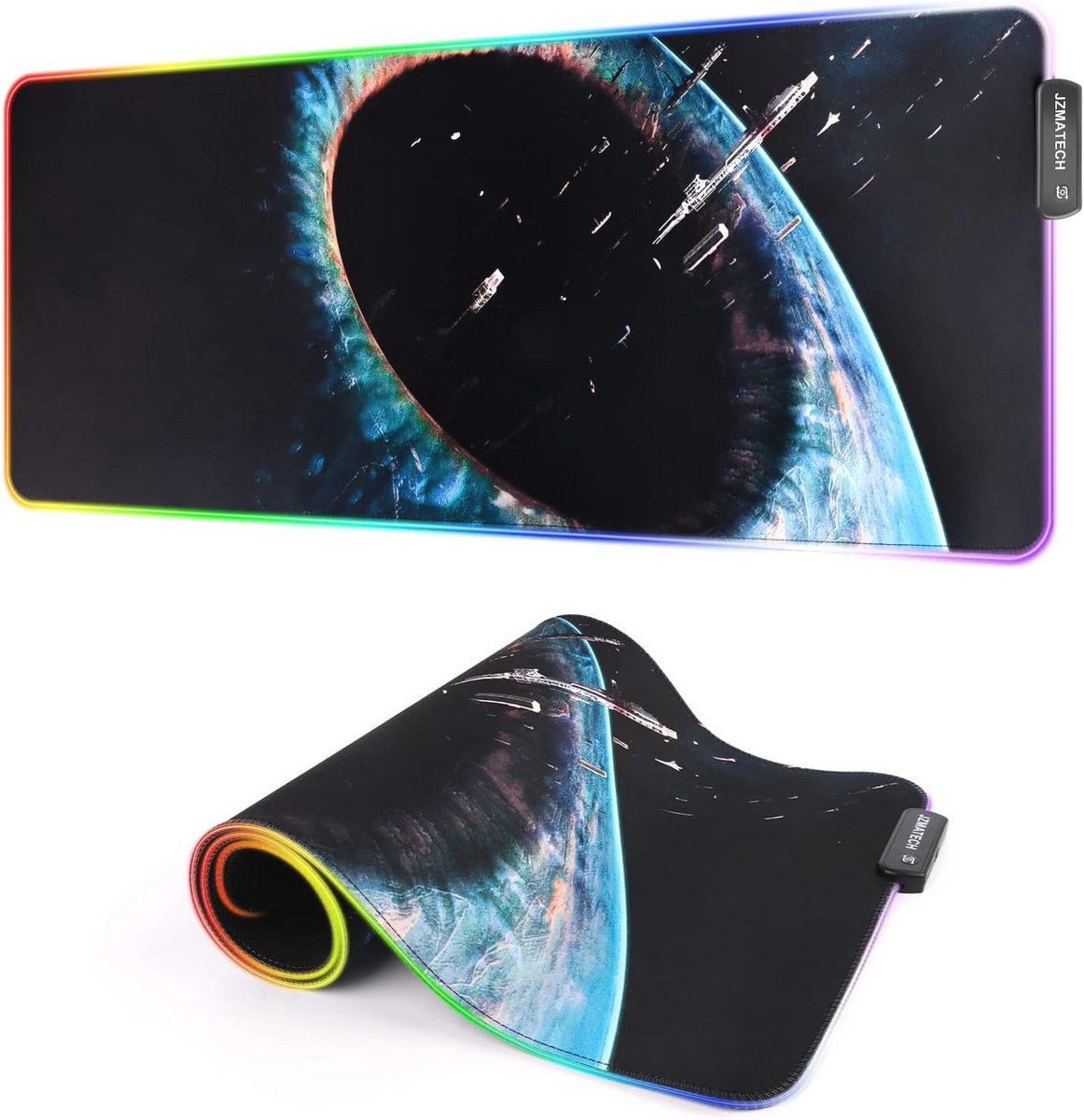 Grote Gaming Muismat XXL met RGB Verlichting en Antislip Onderkant - 14 Modi, 7 Kleuren voor Gespecialiseerd Gebruik