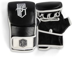 Kids MMA Handschoenen Zwart Unisex - Sparring Gloves - Bokshandschoenen - Zwart - UFC - MMA - Kickboksen - Vechtsporthandschoenen - Grappling - Krav Maga - Lederen
