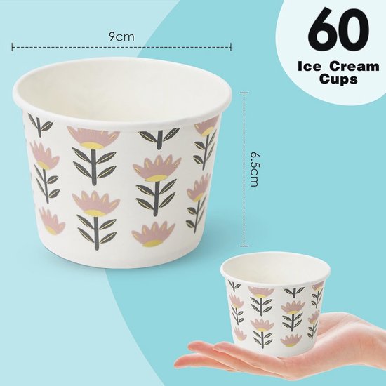 Papieren IJsschalen met Goudfolie - 60 Stuks voor Desserts en Snacks — afbeelding 2