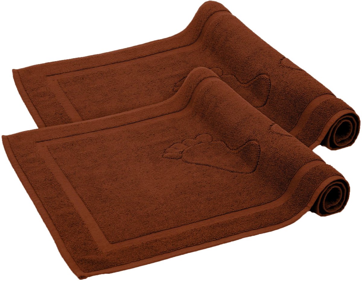 Ibenzoa® Luxueuze Chocoladebruine Badmatset van 100% Katoen, Absorberend en Sneldrogend, 2-Delig