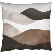 Sierkussens - Kussentjes Woonkamer - 40x40 cm - Abstract - Landschap - Golven - Crèmekleur