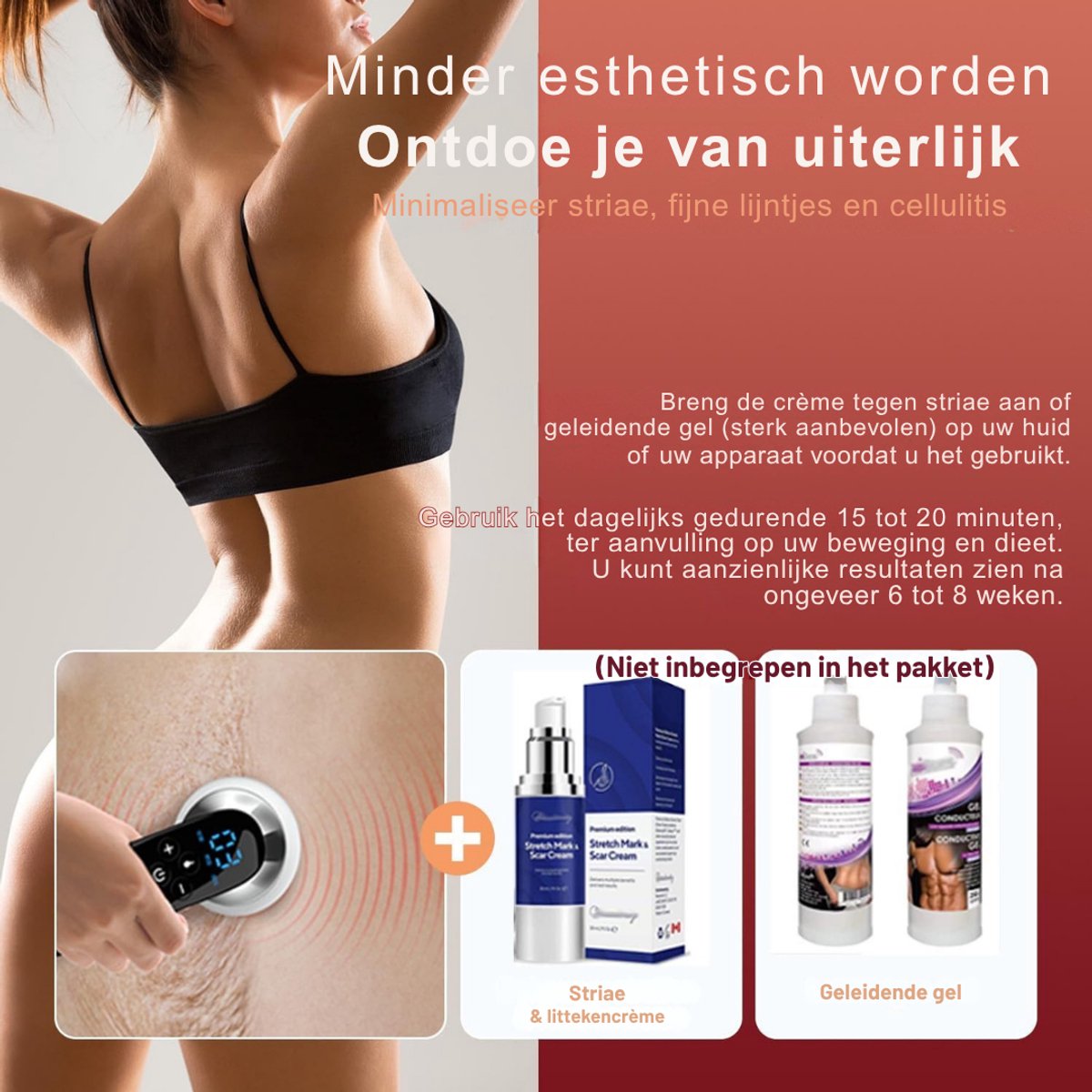 BeltAvenue Anti Cellulite Massage Apparaat met Rood - afbeelding 2