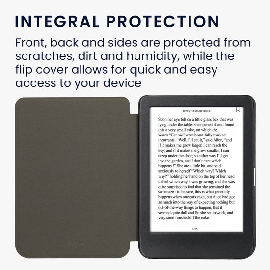 kwmobile e-reader hoesje geschikt voor Kobo Clara BW / Colour hoes - Ereader flip case met standaard - Kunstleren e reader cover - Vintage Kompas design in grijs van Merkloos — afbeelding 4