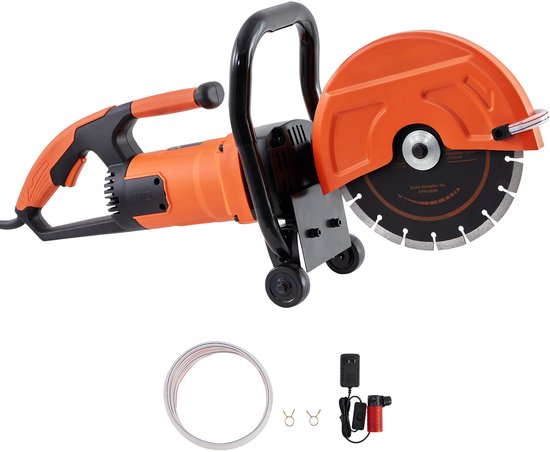 Elektrische Betonzaag Van, 9 Inch, 1800 W 15 A Motor, 3,5 Inch Zaagdiepte, Nat/Droog, voor Steen, Baksteen van VEVOR — afbeelding 3