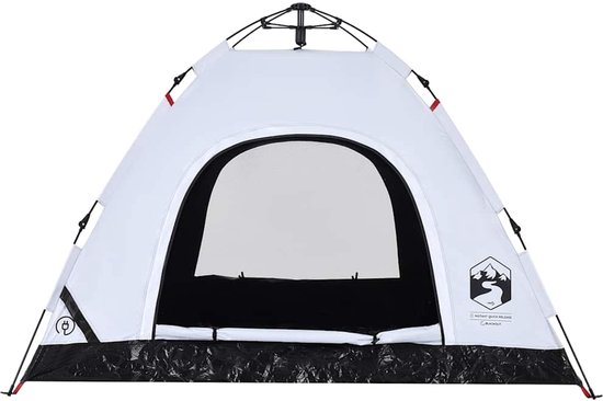 vidaXL - Tent - 3-persoons - snelontgrendeling - verduisterende - stof - wit van Vidaxl — afbeelding 5