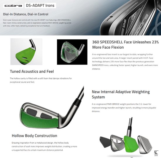 Cobra DarkSpeed Adapt IJzers 5-PW 2025 (steel shaft) - Rechtshandig - Regular | van Merkloos — afbeelding 5