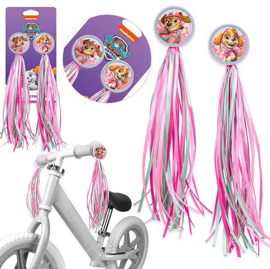 Paw Patrol Skye Liberty Rubans décoratifs STREAMERS pour guidons de vélos, trottinettes pour enfants 2 pièces