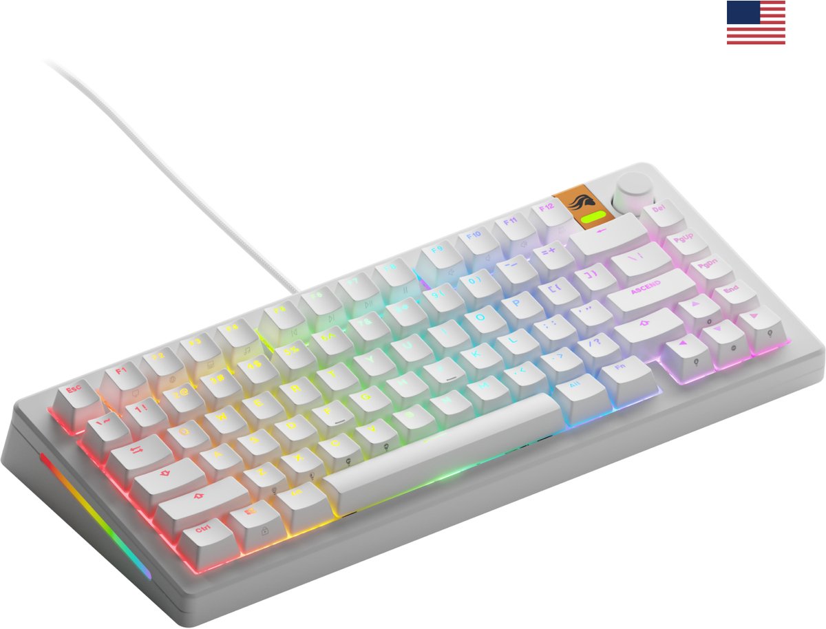Glorious Gaming GMMK 3 HE - Bedrade Gaming Toetsenbord - 75% - RGB - QWERTY - Wit