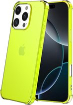 Smartphonica Telefoonhoesje Geschikt voor iPhone 16 Pro Max Transparant Schokbestendig Siliconen Hoesje met Stootrand - Shockproof Back Cover Case - Neon Geel geschikt voor iPhone 16 Pro Max