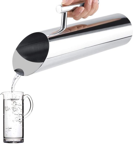Waterkruik - 1L/1.5L/2L roestvrijstalen waterkruik met ijsbeschermer voor het serveren van water, ijsthee en andere koude dranken (maat: 1.5L