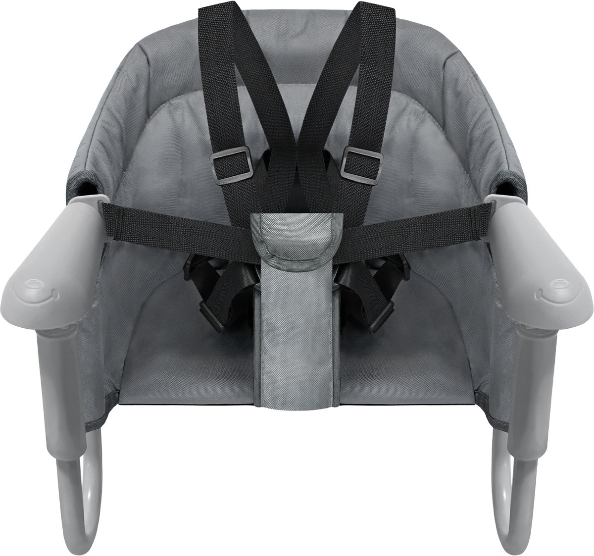 Opvouwbaar babyzitje, babystoel, hoge stoel, zitverhoging, boosterstoel, eetkamerstoel om op te hangen, met antislipklemmen voor dikke tafelbladen, voor thuis en onderweg, met draagtas, grijs thumbnail 2
