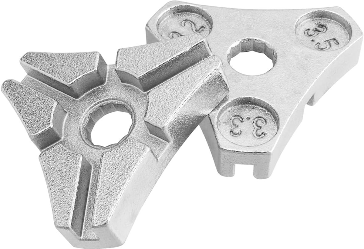 2 stuks fiets spaaksleutel gereedschap, fiets spaakafsteller sleutel fiets velg trim gereedschap 6 sleuven driehoek ontwerp voor het aanpassen en repareren van fietswielspanning