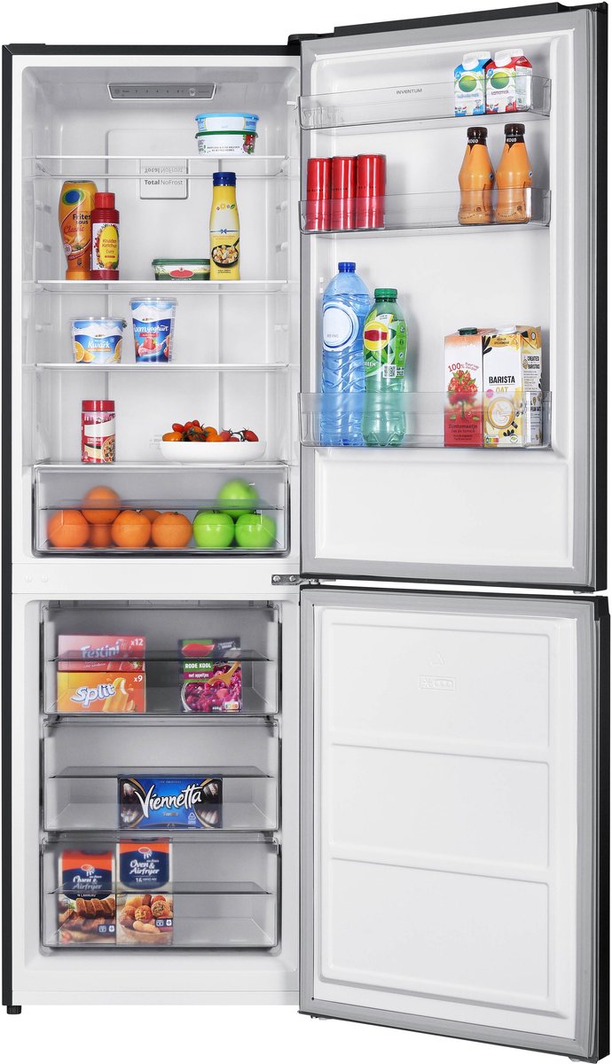 Inventum KV1840B No Frost energiezuinige koel-vriescombinatie - 184 cm hoog - 327 liter - Superkoelen - Supervriezen - Energielabel C - Vrijstaand - Zwart — afbeelding 3