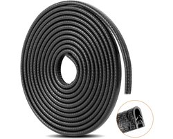 5-delige U-vormige rubberen deurrandbeschermingsstrips, 5 meter anti-aanrijdbeveiliging (zwart)