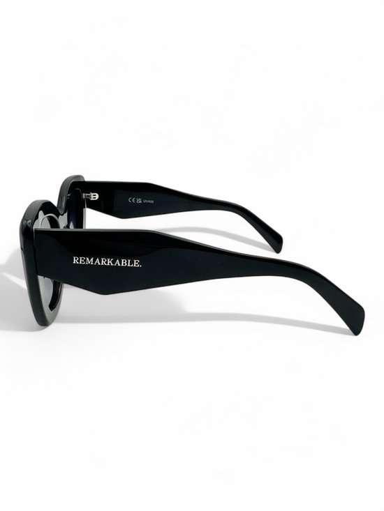 The Brand Remarkable - Zonnebril Unisex - Zonnebril Dames - Zonnebril Heren - Cat-Eye Zonnebril - Zwart - UV400 - Luxe, Duurzame & Trendy Zonnebril - Designer Zonnebril - Mode Zonnebril 2025 - Inclusief Beschermhoes - Polariserend Look van Merkloos — afbeelding 3