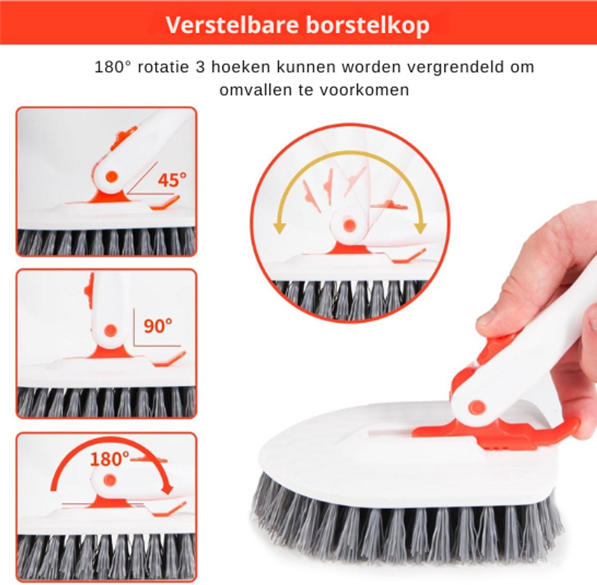 Vikan smalle borstel, extra hard, geel - De Bever Schoonmaak Groothandel