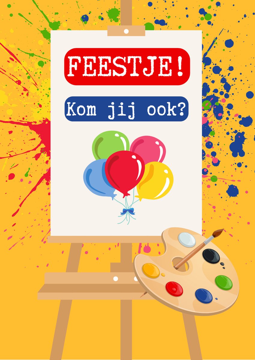 Lise Schrijft | Uitnodiging Kinderfeestje | Duurzaam | Jongen | Meisje | 15 ECO-kaarten | Schilderij | Verf | Schilderen | Knutselen | met leuke SLUITSTICKER | inclusief witte ENVELOP | | FSC Mix credit, EU Ecolabel, ECF gecertificeerd