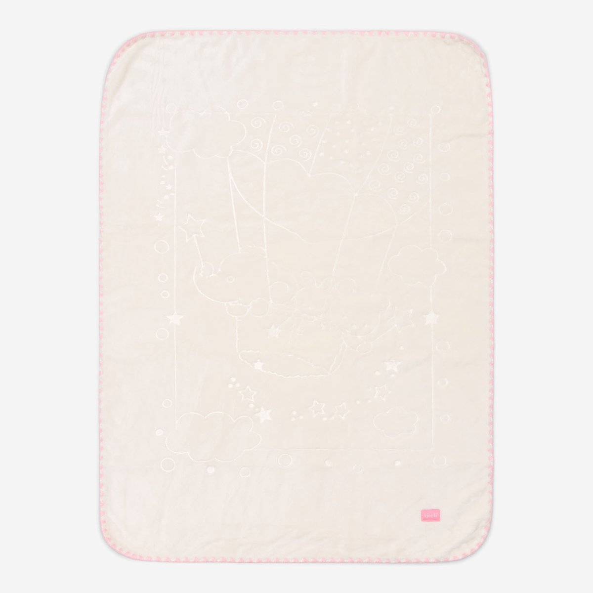 Sjoeli - Baby Deken Wieg - Fleece Reliëf Balloon - 80x110 - Pink