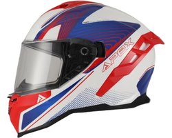 APEX FI200 Madrid Wit Blauw Rood Integraalhelm - Maat XL - Helm Motorhelm