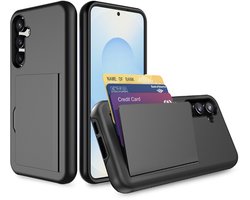 Smartphonica Telefoonhoesje Geschikt voor Samsung Galaxy S25 sterk TPU met pasjeshouder - TPU strong case with card slot - Zwart geschikt voor Samsung Galaxy S25