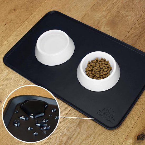 Kattenvoer Mat Antislip Hondenvoer Mat, Huisdieren Dieren Voermat,absorberend,sneldrogend Voermat,Hondenvoer mat voor honden en katten (Donkergrijs, 30x50cm