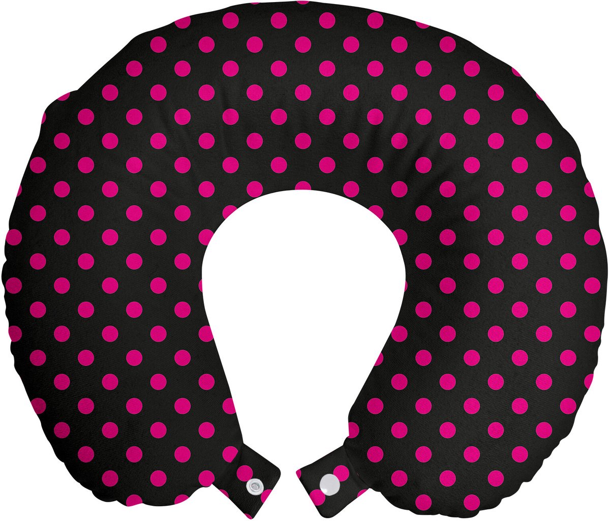 New Bed Felroze Oude Mode Polka Dots Reisneckkussen Memory Foam voor Vliegtuig en Auto, 30cm x 30cm