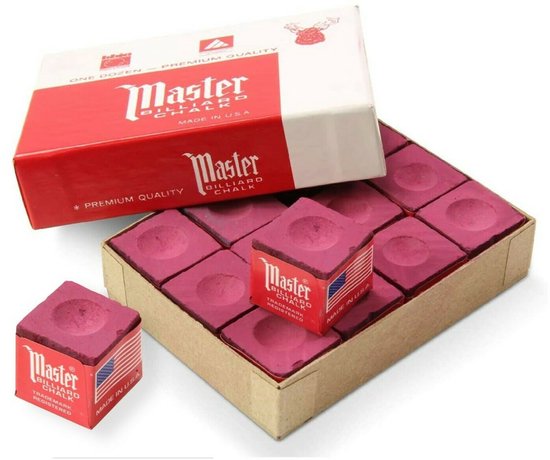 Master Biljart Krijt Rood Premium Quality - 12 stuks - Keu krijt - Pool krijt - Biljart Accessoires