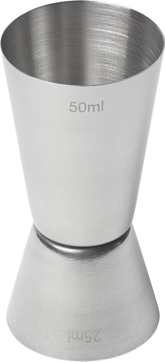 Dubbel Cocktailmaatje voor Thuisbar - 25ml & 50ml RVS Barmaatje