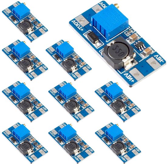 10 Stück DC 2V-24V bis 5V-28V 2A Step Up Boost Converter Netzteilmodul