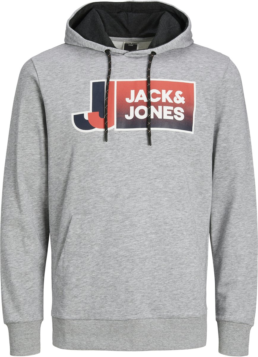 JACK&JONES JCOLOGAN SWEAT HOOD SS23 PLS Jongens Sweaters Grijs