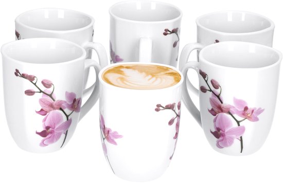 Set van 6 koffiemokken Kyoto Orchid 33cl