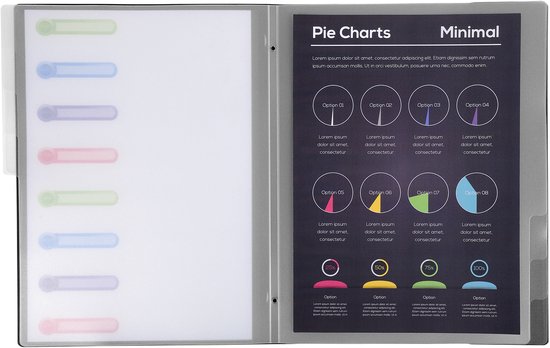 Exacompta 10x Trieur polypropylène 3 rabats 8 compartiments OPAK - Noir - 56181E