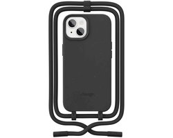 Woodcessories Change Case 2 in 1 Bio - Geschikt voor iPhone 15 Plus - Afneembaar nekkoord - Duurzaam - Eco vriendelijk - Gemaakt van bio-materialen - Zwart