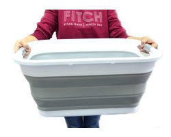 SAMMART 41L Set van 2 opvouwbare wasmanden (grijs, 2)