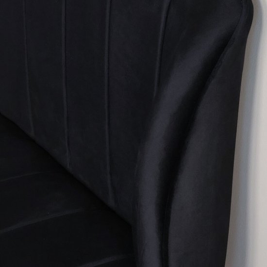 Banc de salle à manger 160cm Banc Sally en velours noir