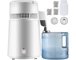 Pure Water Distiller, 4 L Roestvrijstalen Binnentank, 750 W Waterzuiveraar, Filterwaterdestilleerder met Opvangfles voor Kantoren En Huizen
