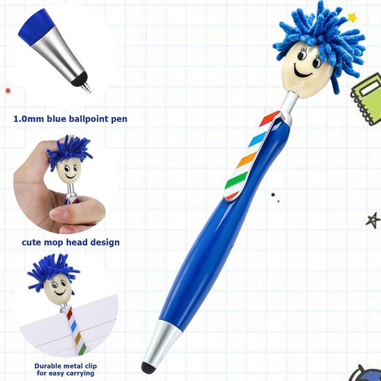 Grappige balpen: microvezel schermreiniger pennen met dweiltopper - 15 stuks, gepersonaliseerd, 3-in-1 stylus — afbeelding 5